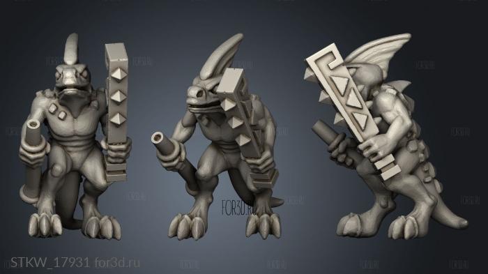 reptilian infantry stl model for CNC