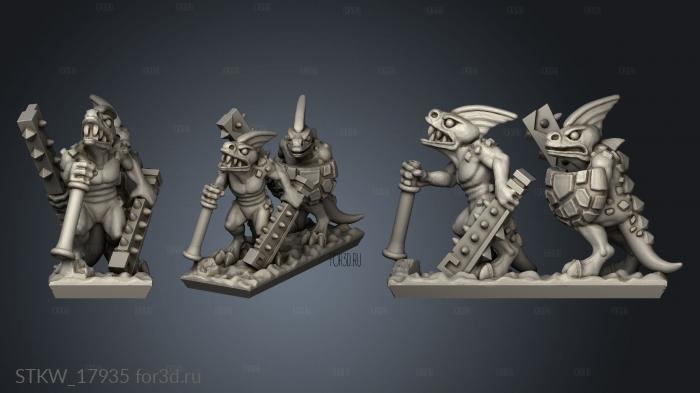 reptilian infantry stl model for CNC