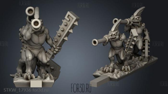 reptilian infantry stl model for CNC