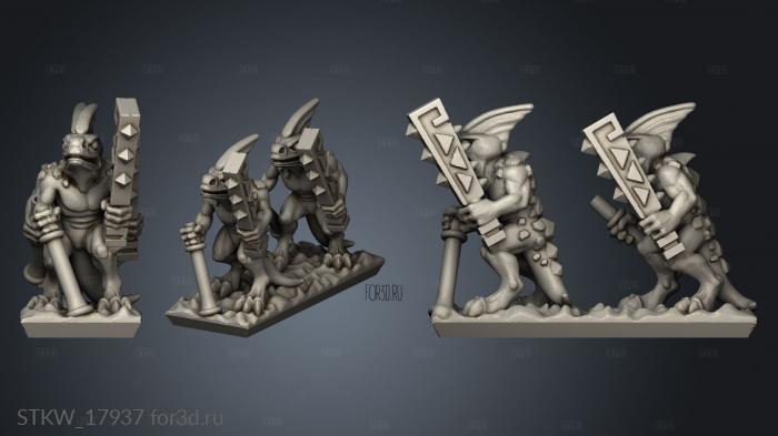 reptilian infantry stl model for CNC