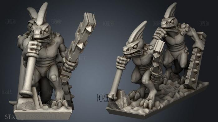 reptilian infantry stl model for CNC