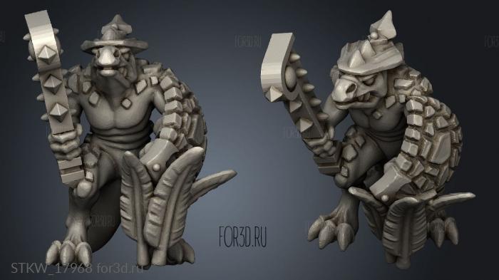 Reptilian Infantry warrior stl model for CNC
