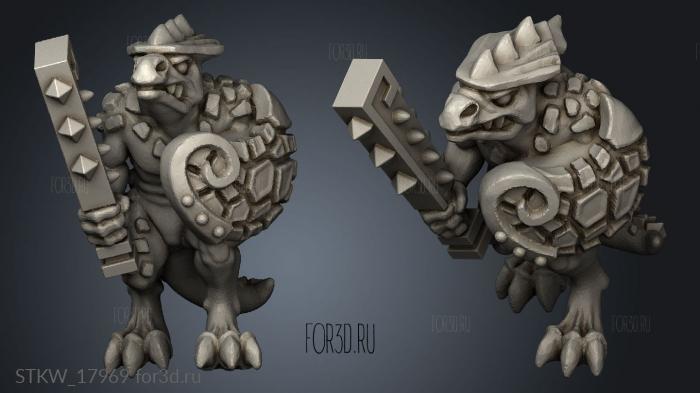 Reptilian Infantry warrior stl model for CNC