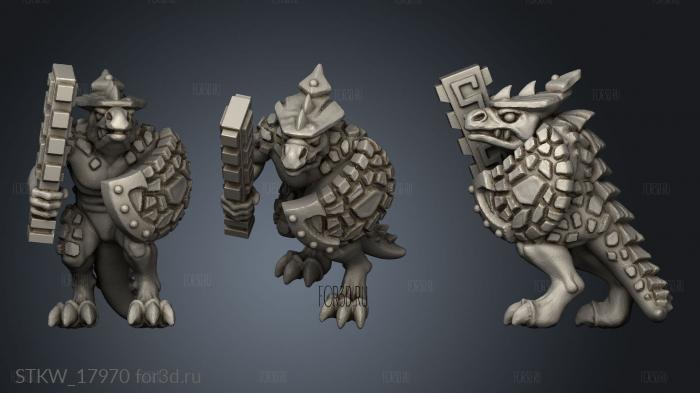 Reptilian Infantry warrior stl model for CNC
