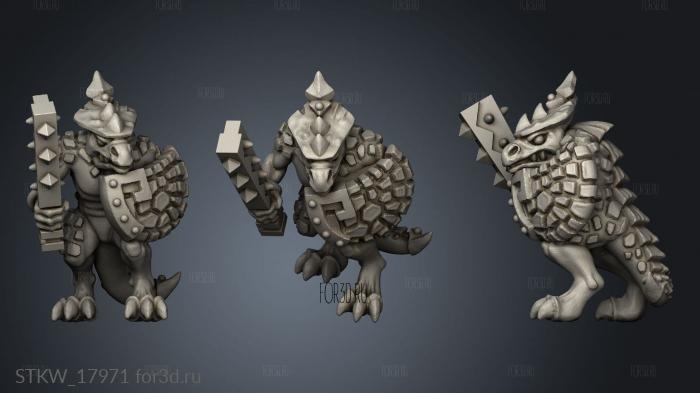 Reptilian Infantry warrior stl model for CNC