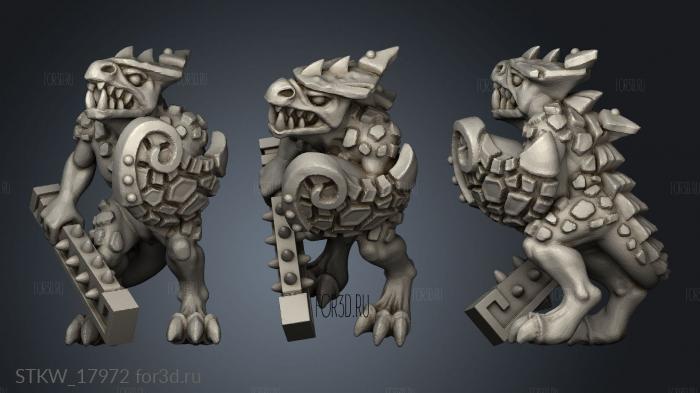 Reptilian Infantry warrior stl model for CNC