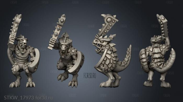 Reptilian Infantry warrior stl model for CNC