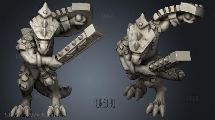 Reptilian Infantry warrior stl model for CNC