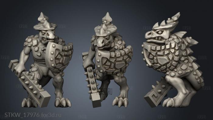 Reptilian Infantry warrior stl model for CNC