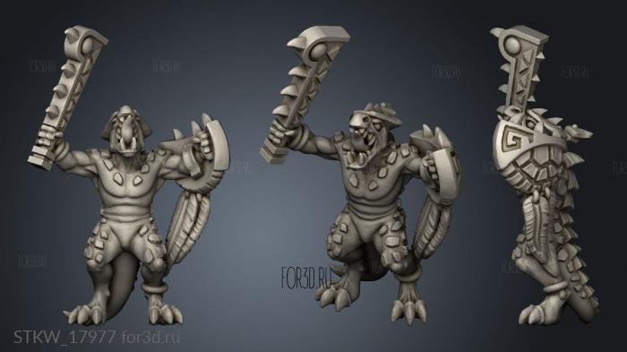 Reptilian Infantry warrior champion stl model for CNC