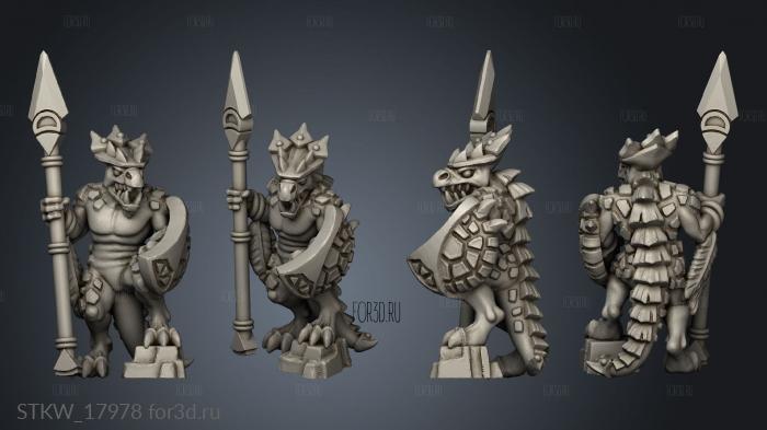 Reptilian Infantry warrior champion stl model for CNC