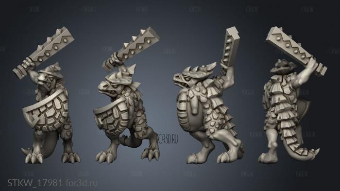 Reptilian Infantry warrior stl model for CNC