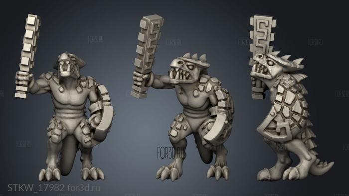 Reptilian Infantry warrior stl model for CNC