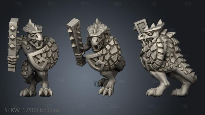 Reptilian Infantry warrior stl model for CNC