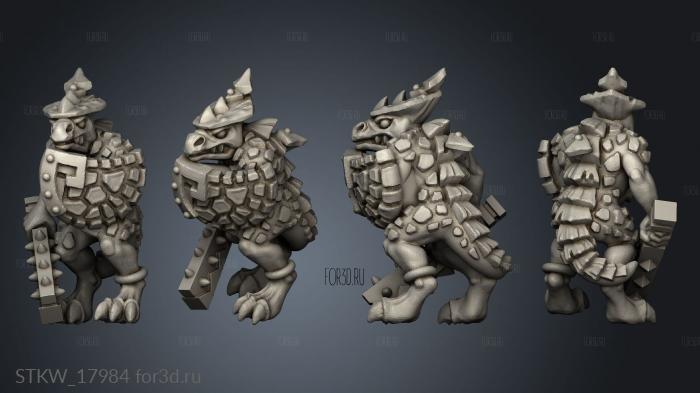 Reptilian Infantry warrior stl model for CNC