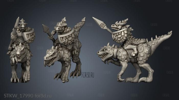 reptilian cavalry stl model for CNC