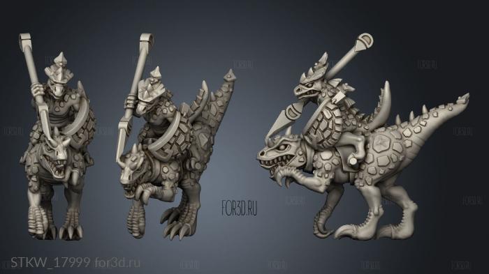 reptilian cavalry stl model for CNC