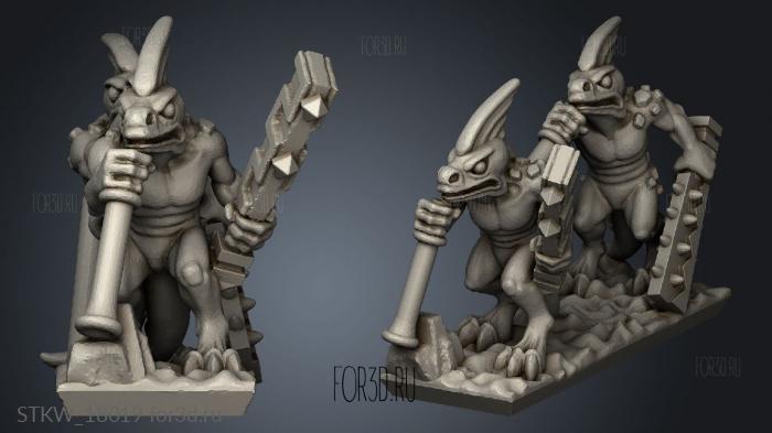 reptilian light infantry stl model for CNC