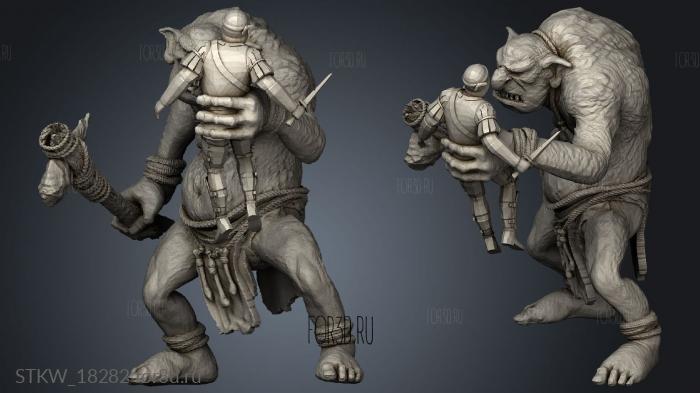 Troll Soldier Grab stl model for CNC