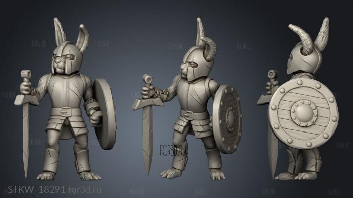 Bunny Knight stl model for CNC