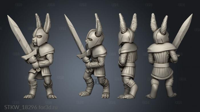 Bunny Swordsman stl model for CNC