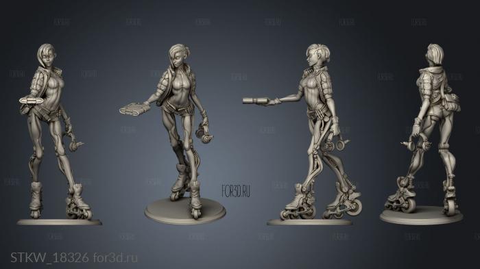 Roller girl stl model for CNC