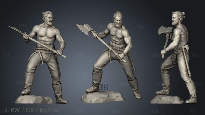 Rollo Statue Vikings Rollo Axe stl model for CNC