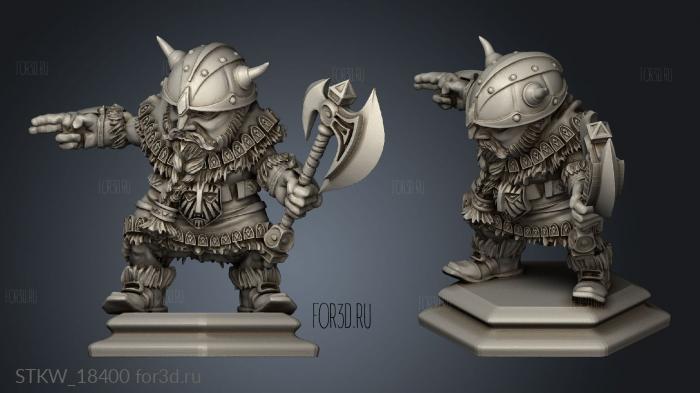 dwarf warrior stl model for CNC