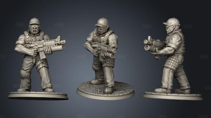 Soldier 2 stood fixed stl model for CNC