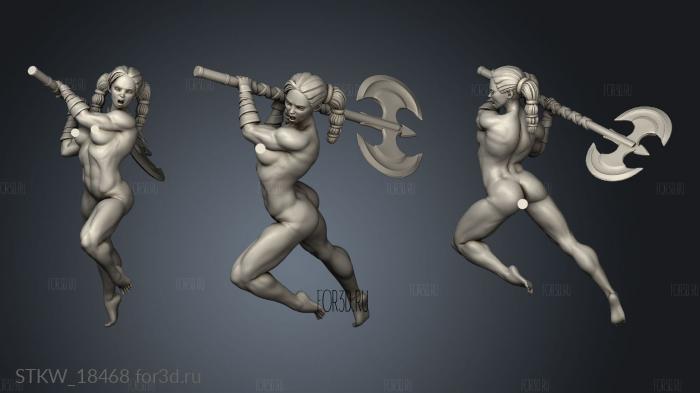 barbarian nude stl model for CNC