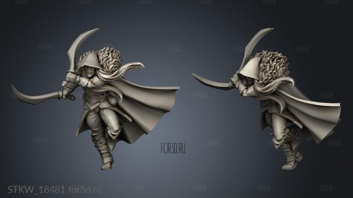 Drow Fighter stl model for CNC