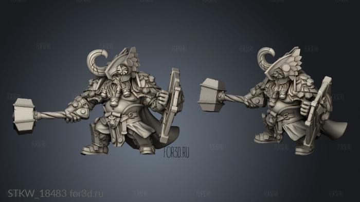 Dwarf Warrior stl model for CNC