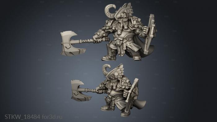 Dwarf Warrior stl model for CNC