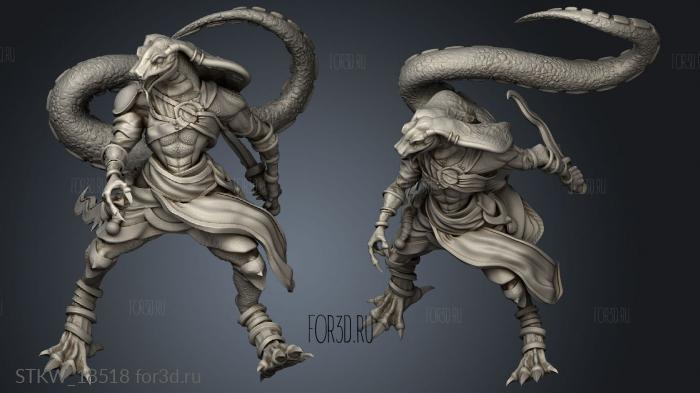 Rider Serpentfolk Lizard stl model for CNC