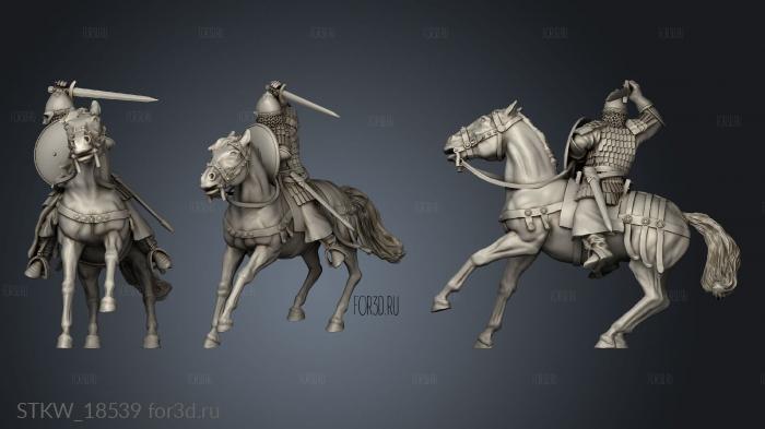 Russian medieval mounted druzhina in combat christian sword 3d stl модель для ЧПУ