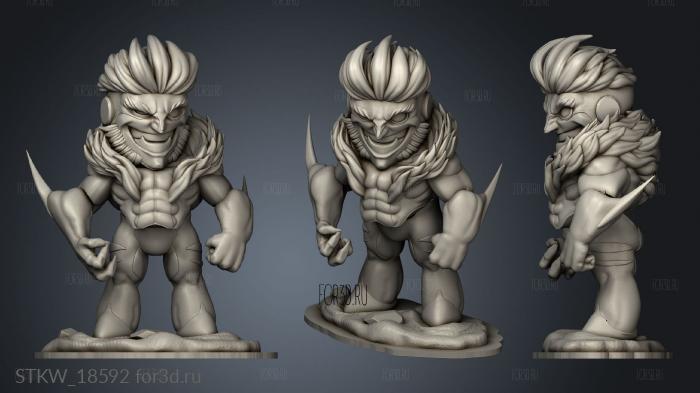 Sabretooth Chibi stl model for CNC