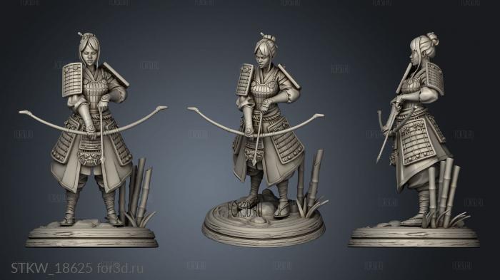 sakura female archer 3d stl модель для ЧПУ