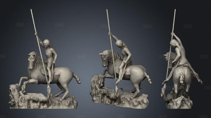 St george slaying the dragon 1 repaired 1 stl model for CNC