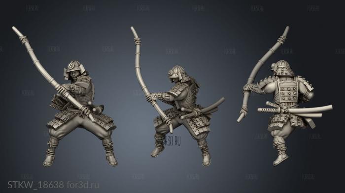 Samurai Cavalry Bowman stl model for CNC