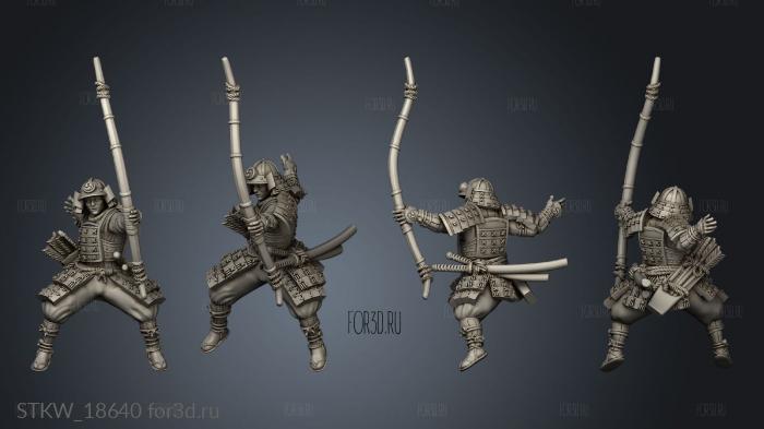 Samurai Cavalry Bowman stl model for CNC