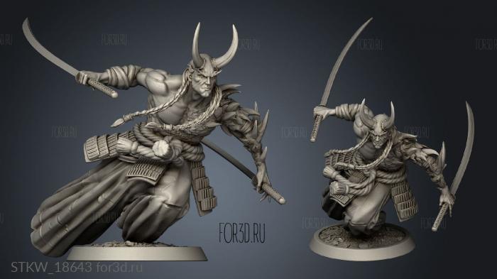 Samurai Demon stl model for CNC