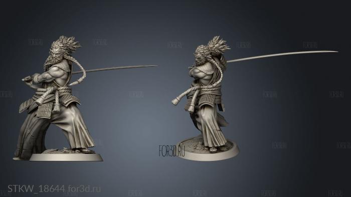 Samurai male stl model for CNC