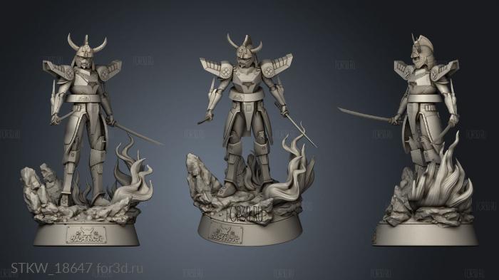 Samurai Warrior Back Skirt stl model for CNC