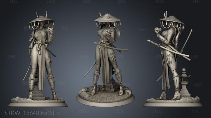 SAMURAI WOMAN stl model for CNC