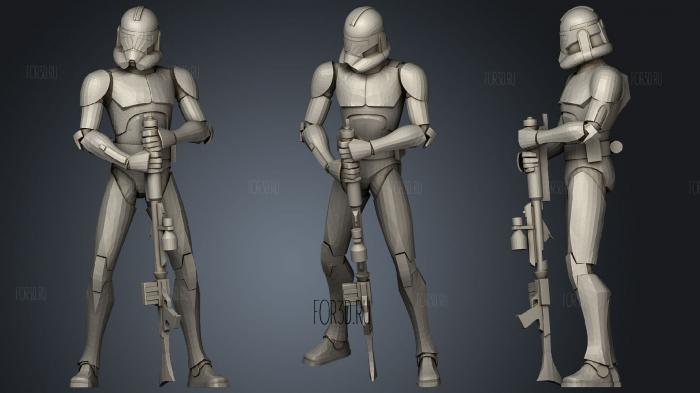 Star Wars 501st Phase 2 Clone Trooper stl model for CNC