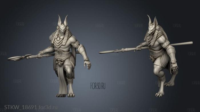 Anubis Avatar Attacking stl model for CNC