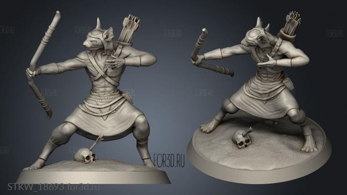 Catfolk Sphynx Archer stl model for CNC