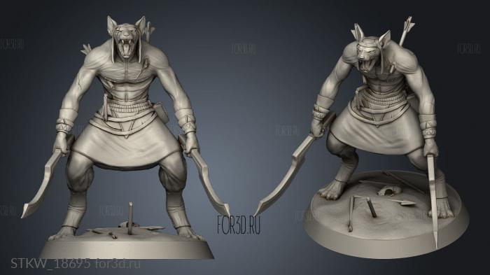 Catfolk Sphynx Undying Warrior stl model for CNC