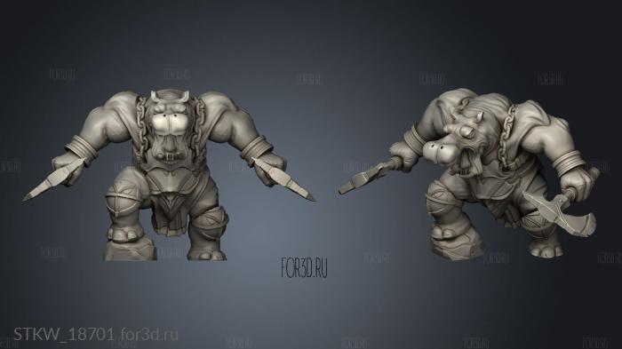 Hippo Warrior Double Axe 3d stl модель для ЧПУ