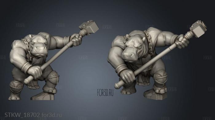 Hippo Warrior Hammer 3d stl модель для ЧПУ